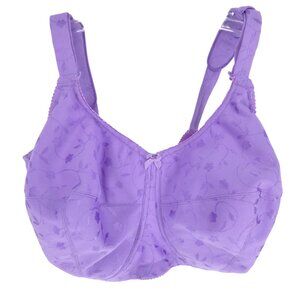 Elila Jacquard Softcup Bra Lilac Wireless Full Support Full Coverage 42I 42 (6D)